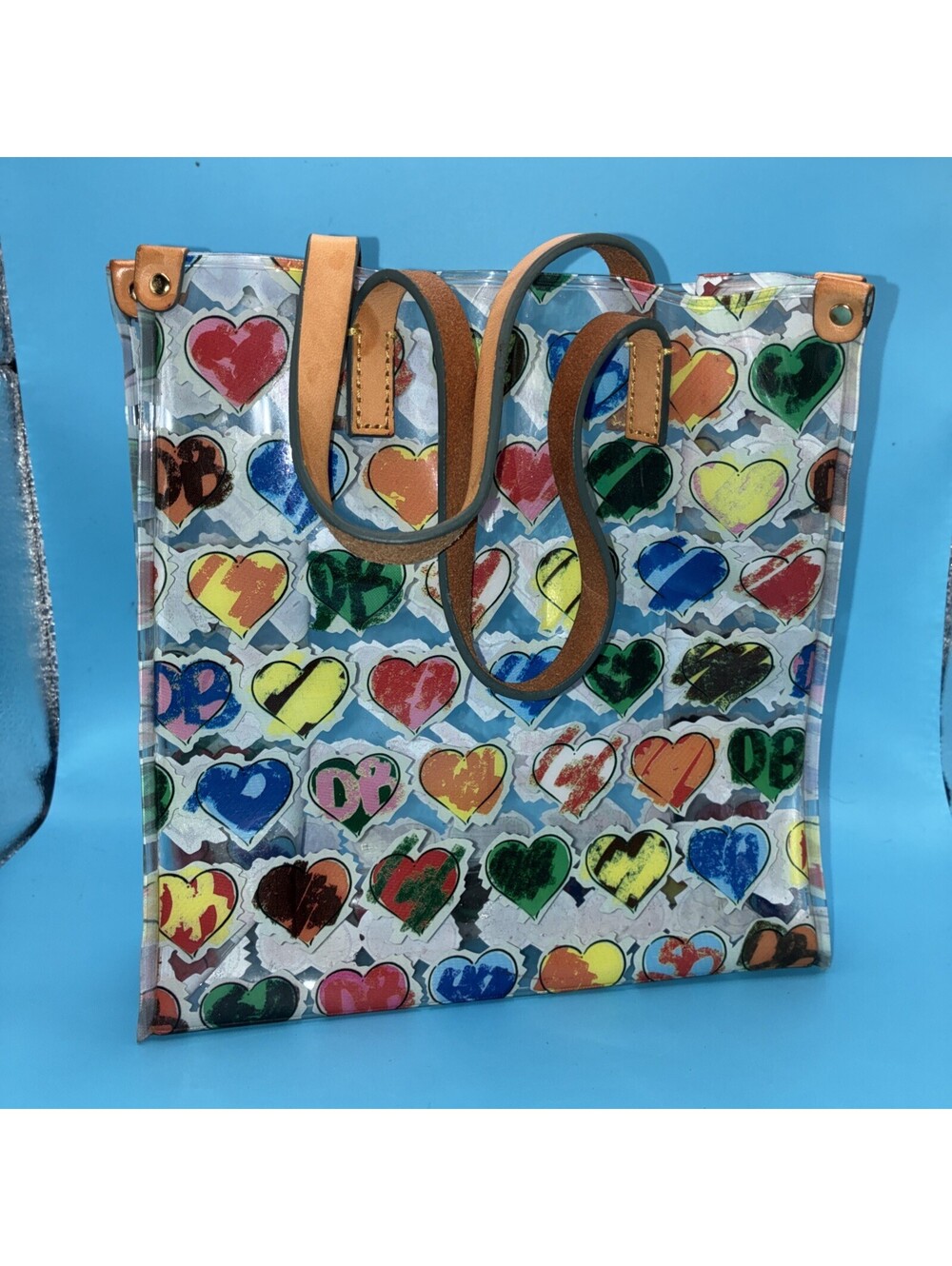 Dooney & Bourke Crayon Doodle Heart Lunch Tote 8.5 W 9" T (Approx)